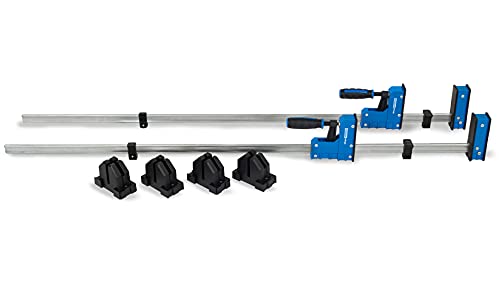 sauter Korpuszwingen, Spannweite 1.200mm, Spannkraft bis zu 5.000N, Ausladung 90mm, Set mit 2 Zwingen, inkl. 4 Rahmenpressen + 4 Abstandshalter Cover