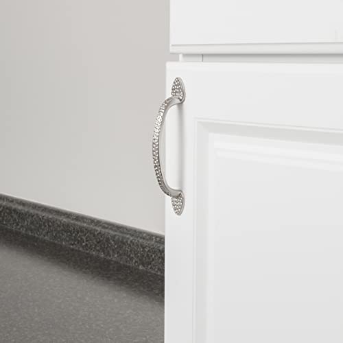 Image of South Main Hardware Triangle Foot Cabinet Drawer Pull Handle, 5.5 inch Length (3.75 inch Hole Spacing Center), Satin Nickel, Includes Mounting Hardware, 10-Pack