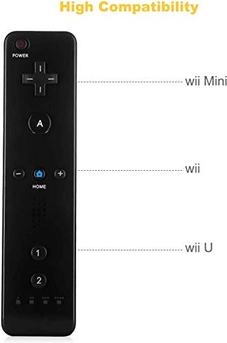Lyyes Wii Controller with Motion Plus Wii Motion Remote with Nunchuck for Wii Wii U (Black) - Thumbnail 7