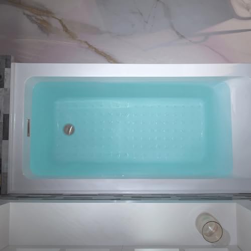 Image of WOODBRIDGE 60 inch Acrylic Rectangular Alcove Soaking Bathtub in White with Right Drain, Chrome pop-up Drain Included, LB666-R