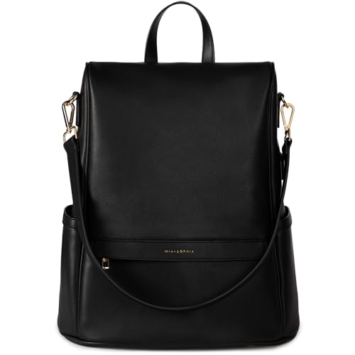 MIA + SOPHIA Leather Diaper Bag Backpack with USB Charging port, ...