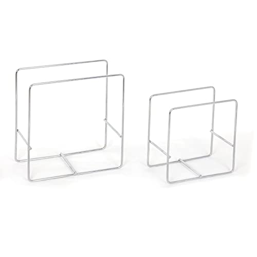 Image of Zepdos Stainless Steel Chrome Finished Thali Stand for Kitchen, Plate Holder Organizer, Plate Stand Dish Holder Upto 18-22 Salad and Round Dishes Rack (Pack of 2)