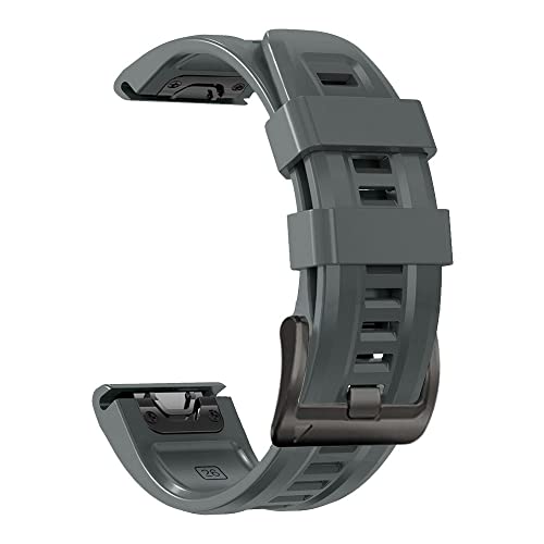 Bracelet silicone Garmin Fenix 7 6 5 7X 6X 5X Plus montre Quickfit 22mm 26mm gris agate