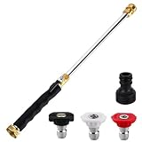 Upgraded Jet Nozzle Power Washer for Garden Hose,2026 Pressure Washer Wand with 3 High-Pressure Nozzles for Car Washing Patio Garden Outdoor Cleaning. (Black)