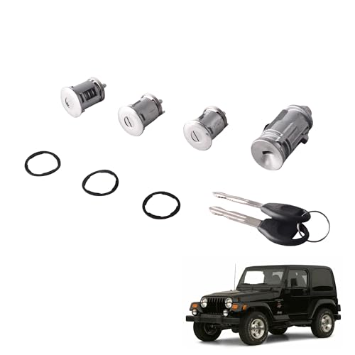 GrteRokky Ignition Key Switch Lock Cylinder with Two Keys Compatible for 1998-2001 Jeep Wrangler TJ & 1998-2000 Dodge Stratus Replaces 703719C 703719 5003843AB 5083915AB 924-703 4746311 DL4815 DL6946