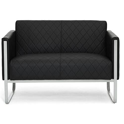 Preisvergleich Produktbild hjh OFFICE Lounge Sofa Aruba Step Kunstleder Schwarz