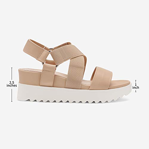DREAM PAIRS Women’s Open Toe Ankle Strap Platform Wedge Sandals3