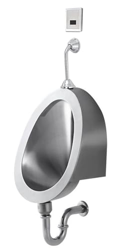 Urinario con descarga de agua para hombre montado en la pared, inodoro de acero inoxidable 304, urinarios para hombre con válvula de descarga con sensor, artículos sanitarios masculinos,WallDrainage