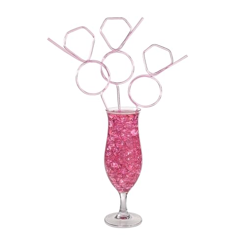 Pitillos de plástico rosa BPA-free, 12 piezas miniatura 4