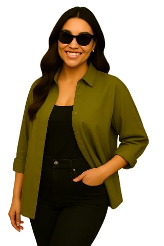 Image of FUNDAY FASHION Women Boxy Fit Solid Casual Shirt
