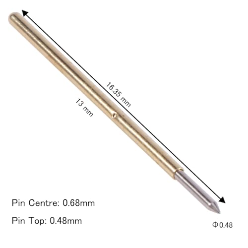 Image of P50-B1 Spring Test Probe for PCB 100PCS 16MM Long Spring Pressure Test Probe for Testing PCB Gold Fingers and Pads, Test Pins for Testing Printed Circuit Boards