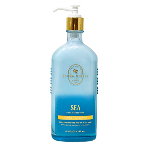 Bath & Body Works Aromatherapy Sea Soul Refreshing Jasmine + Eucalyptus 2 Pack Moisturizing Body Lotion Gift Set With A Natural Oats Bar Soap - Full Size #TOP1