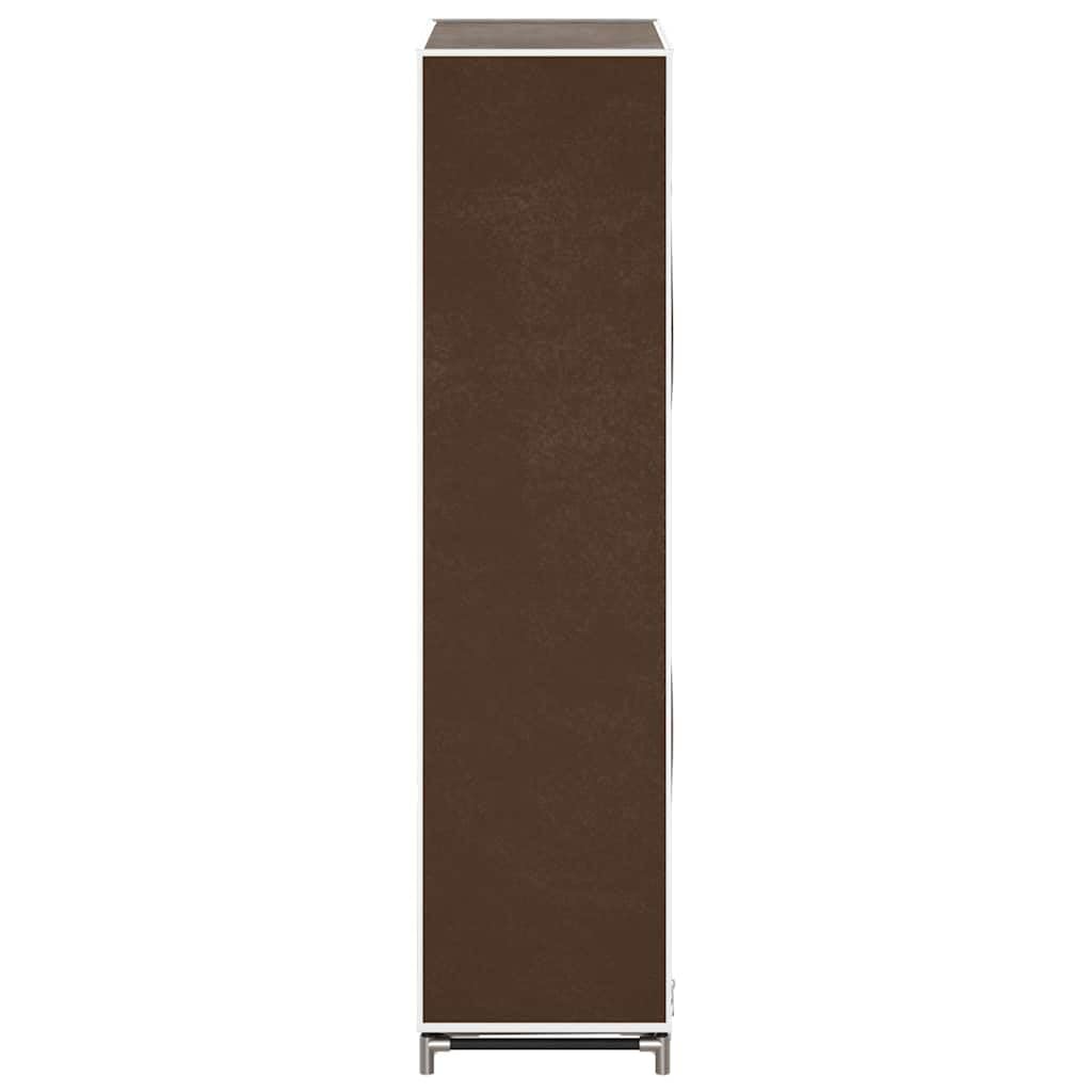 Zapatero de 5 niveles de tela no tejida con cremallera para ahorrar espacio para 10 pares de zapatos, armario de tela para pasillo y camping, color marrón, 58 x 28 x 106 cm
