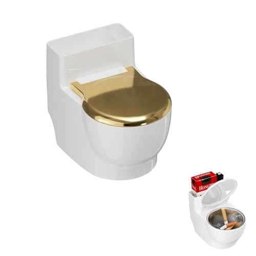 Fsocpen Wall Mounted Ashtray,Decorative Fancy Ashtrays of Toilet-Shaped,Toilet Storage Box,Novelty Toilet Shape Ashtray
