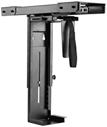 Ergopose Adjustable Width Sliding Under-Desk Computer Case or CPU Holder | 360 Degree Swivel | Supports 22 lbs | Eliminates Cord Mess and overheating Computer