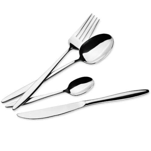 Couverts en acier inoxydable chic : lot de table de qualité supérieure poli - 2