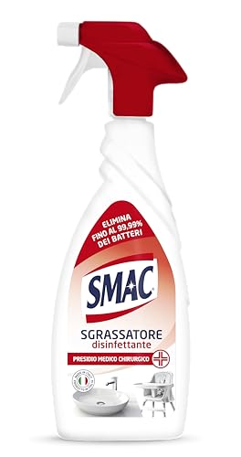 Smac - Sgrassatore Disinfettante, Detergente Spray Multisuperficie Con Azione Sgrassante E Antibatterica, 650 Ml