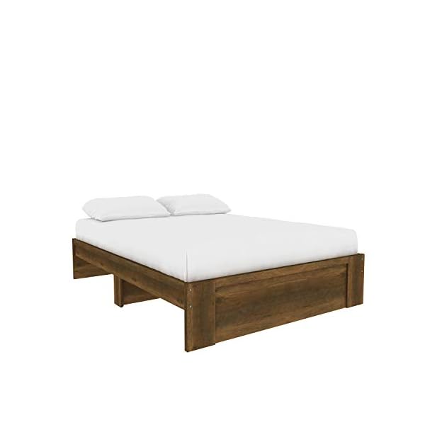 Amazon Basics Platform Bed with UnderBed Storage Space Queen, Wood