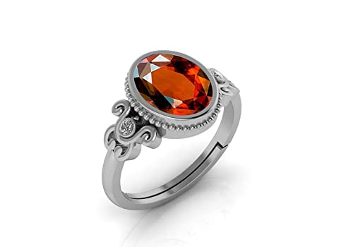 5.00 Carat Natural Hessonite Classic Silver Plated Ring For Mother2