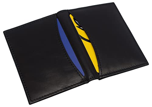 RFID Blocking Slim Card Wallet Bifold Card Case Genuine Leather Front Pocket Wallet Minimalist Credit Card Holder (Black)4