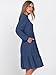 ANRABESS Womens Fall Midi Dresses Long Sleeve V Neck Swing Tiered Work Business Casual 2025 Flowy Beach Vacation Dress Deep Blue Large