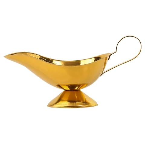Gravy Boat Stainless Steel Boat Sauce Storage Box 304 Sauce Dripless Lip Salt Spice Gravy Boat Kitchen Restaurant steak Sauce Lip for Sauces, Dressings and Creamer(Small)