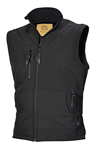STS Ranchwear Unisex-Child Athletic Cut Softshell Vest (Black, Medium)