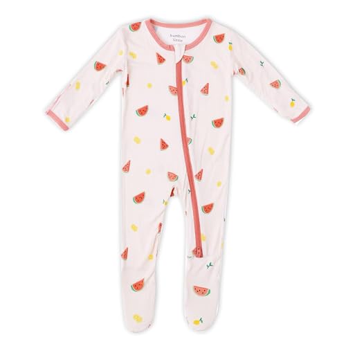 Image of Bamboo Little Soft Baby Footie Pajamas, Baby Clothes, Newborn Sleepers, 95% Viscose and 5% Spandex, 0-24 Months