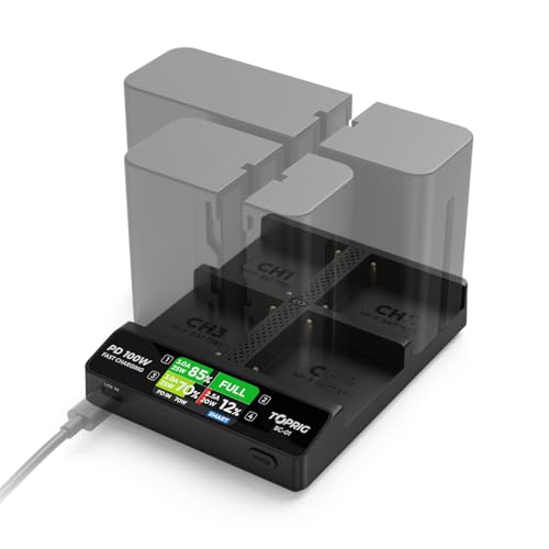 Cargador NP-F Accsoon TopRig BC-01 de 100W para rodajes continuos en set