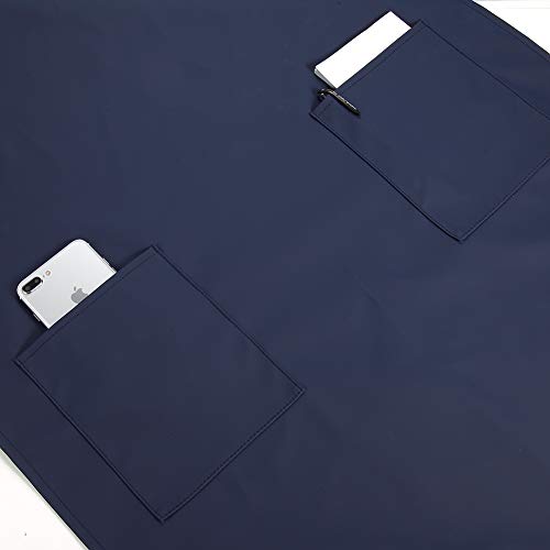 Waterproof Rubber Vinyl Apron W/ 2 Pockets - Lab Apron for DishWashing,Grooming
