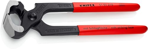 KNIPEX Hammerzange mit Kunststoff überzogen schwarz atramentiert 210 mm, 51 01 210