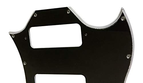 Pickguard de guitare personnalisée pour US Gibson SG P90 sans trous d’oiseaux Style 5 plis noir. - Les Beatles, Paul McCartney, John Lennon, RIngo Starr, George Harrison Pickguard de guitare personnalisée pour US Gibson SG P90 sans trous d'oiseaux Style 5 plis noir. – Image 5