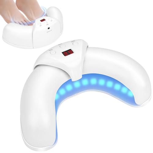 Nail Light Device with 910nm Infrared Light and 470nm Blue Light Portable Nail Fungus Laser Device for Fingernails and Toenails LED Nail Cleaning Machine with Timer for Home and Travel Use