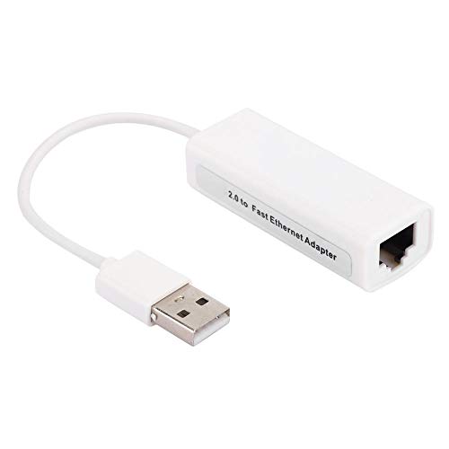 fosa USB 2.0 to Ethernet Adapter USB2.0 Network Card to RJ45 External USB Computer Network Adapters 95M LAN Wired Network Adapter White for Realtek RTL8152B Chip
