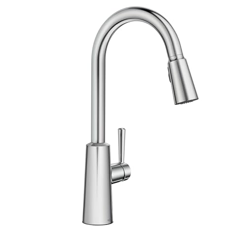 Moen Riley Chrome One-Handle Pulldown Kitchen Faucet Featuring Power Boost for a Faster Clean and