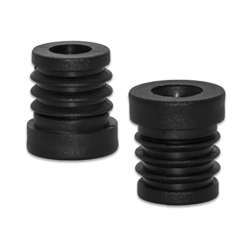 Image of Flyshop Black M6 Threaded Plastic Plugs Round Tube End Caps Tubing Plugs Inserts Furniture Glider 19 mm Diameter 4 Pcs