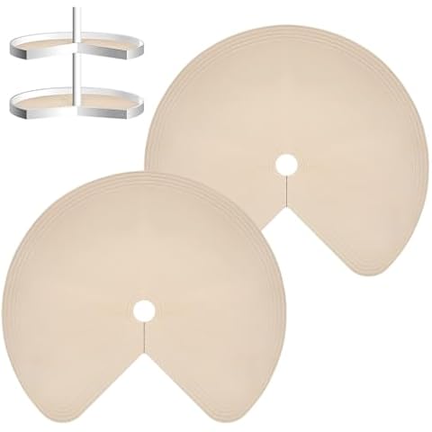 LucyPhy Lazy Susan Shelf Liner Silicone Lazy Susan Organizer for Dual Tier Pie Cut Non-Slip Thermal Protection Lazy Susan Mat Cover