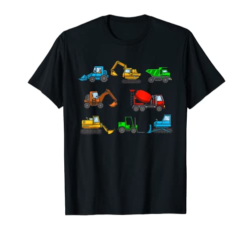 Vehículos de construcción Hormigonera Carretilla elevadora Excavadora Camiseta
