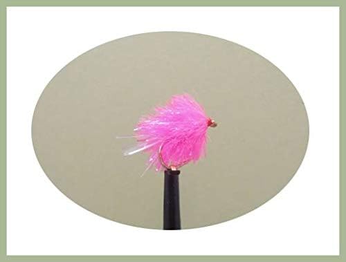 Blob Fly, 6 x Pink UV Tail Blobs, Trout Flies, size 10, for fly fishing