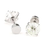 MEIN JUBELN Pendientes de tuerca de acero de titanio 316L con circonita degradada, aretes de 6 mm con parte trasera plana para cartílago, hélice, tragus, hipoalergénicos, 20 g para orejas sensibles