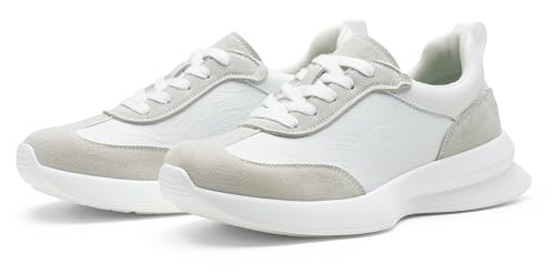 Image of Vepose Women's Retro Platform Sneakers Lightweight Lace Up Walking Shoes | Designer dressy chunky sneakers, memory foam cushioning, non slip sole, stylish woven or PU looks, work, travel, errands