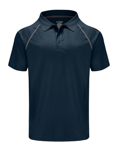 Polo à manches courtes pour homme MOHEEN bleu marine XL idéal pour le sport et le bureau