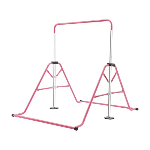 yikmid Barre de gymnastique pliable pour enfants avec hauteur réglable de 115 à 155 cm, barre de gymnastique extensible, barre de gymnastique horizontale...