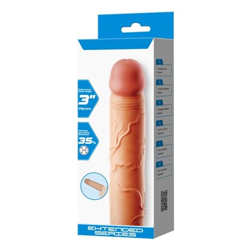 CUPIDO TOYS GRANDE Guaina Fallica 20 cm Indossabile sul Pene, Prolunga Pene di 7,6 cm, Manicotto Fallico Strapon Indossabile per Uomo