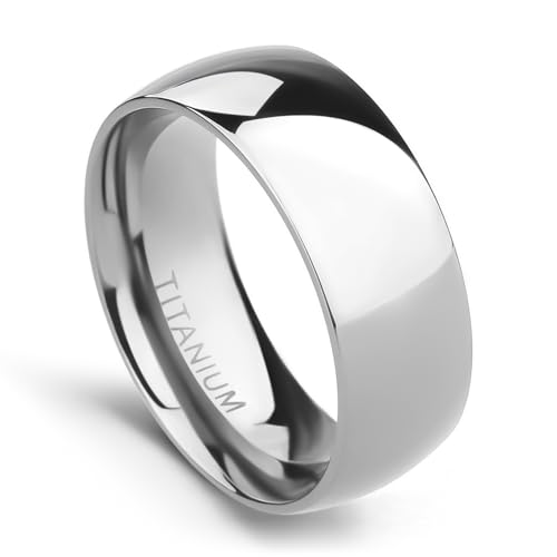 Image of TIGRADE 2mm /4 /6 /8mm Titanium Plain Dome High Polished Wedding Band Ring Comfort Fit