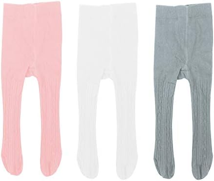 Kaariss 3 Pairs Infant Baby Toddler Girls Tights Toddler Knit Cotton Leggings