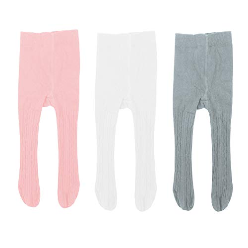 Kaariss 3 Pairs Infant Baby Toddler Girls Tights Toddler Knit Cotton Leggings #TOP5