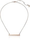 French Connection Rose Gold Rectangle Bar East West on Fine Chain Pendant Necklace, 16