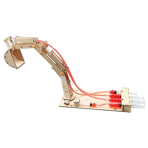 Generic Modelo de Excavadora Hidráulica de Madera, Juguete Educativo Stem para Niños Estudiantes, Juego Completo con Hidráulico único para Aulas Escolares, Bibliotecas y Hogares
