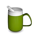 Ornamin Becher mit Trink-Trick, Thermofunktion und Schnabelaufsatz 140 ml grün (Modell 207 + 806) / Thermobecher, Spezial-Trinkhilfe, Schnabelbecher